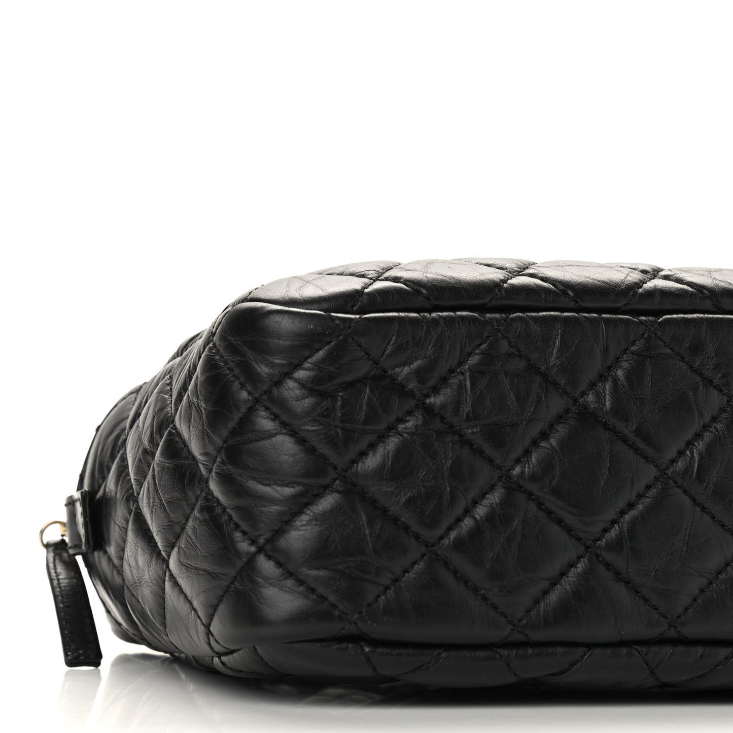 Aged Calfskin Quilted Medium Reissue Camera Case Black