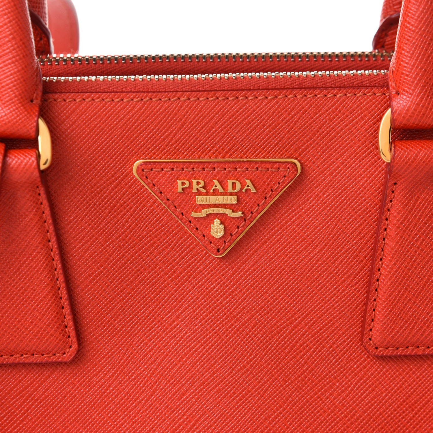Prada Saffiano Small Galleria Double Zip Tote Fuoco 8 of 10