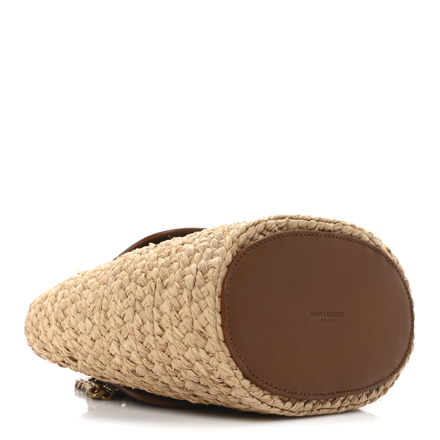 Saint Laurent Raffia Calfskin Mini Manon Natural Brick 4 of 9