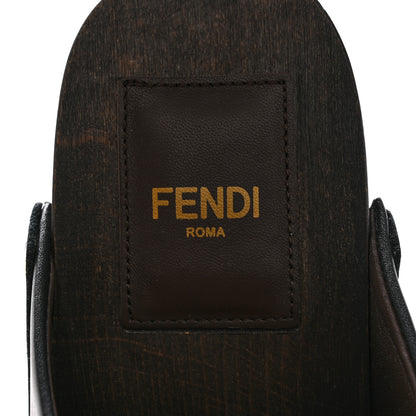 Fendi Vitello Baguette 25/60mm Clogs 37 Black 7 of 8