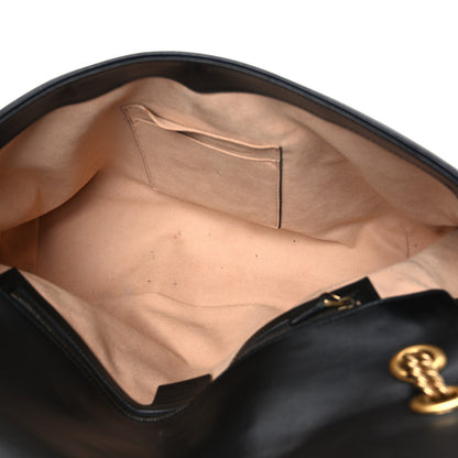 Gucci Calfskin Matelasse Medium GG Marmont Shoulder Bag Black 5 of 12