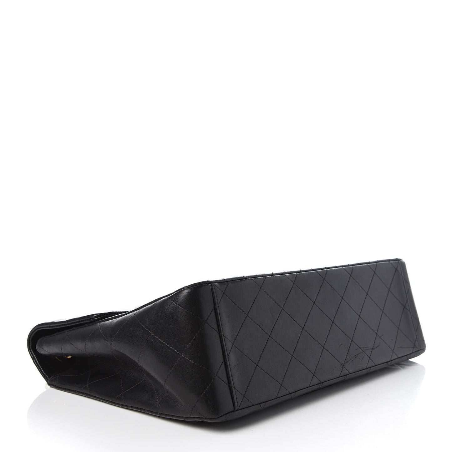 Lambskin Quilted XL Jumbo Single Flap Black