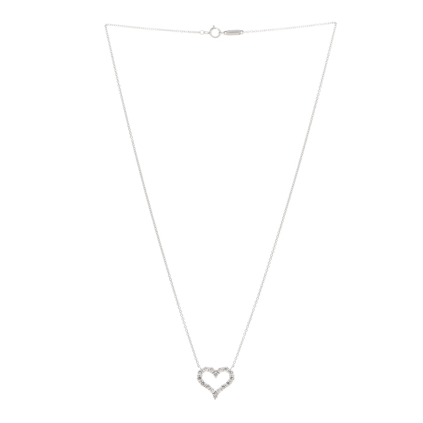Platinum Diamond Small Heart Pendant Necklace