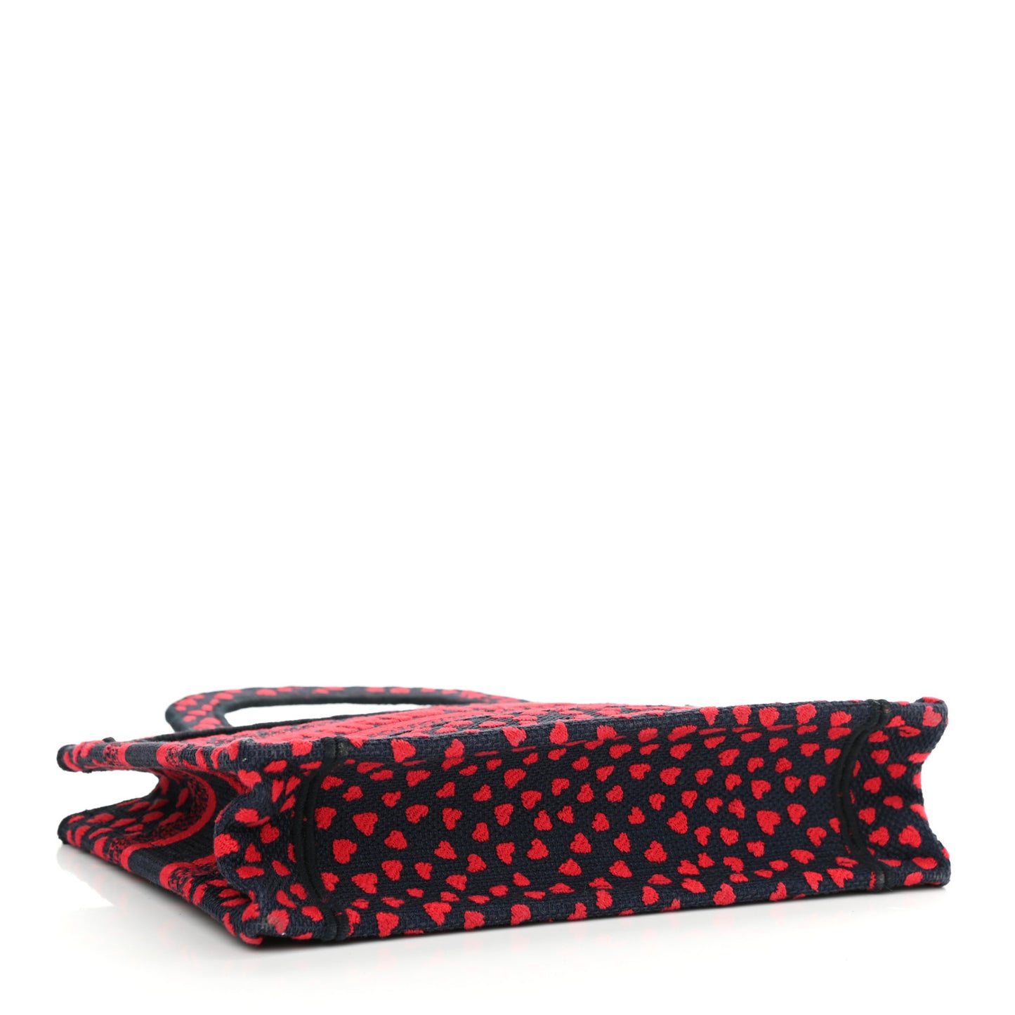Canvas Embroidered Pop Heart I Love Paris Mini Book Tote Red Multicolor