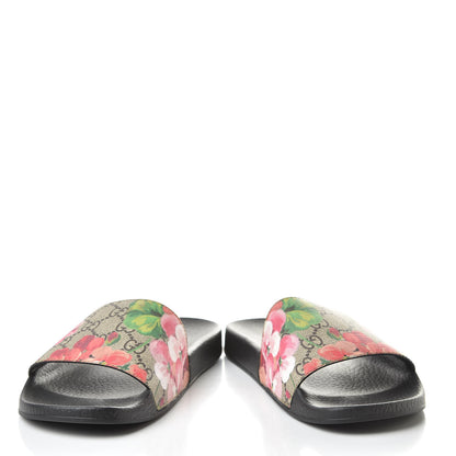 Gucci GG Supreme Monogram Blooms Slide Sandals 37 Beige Multicolor 5 of 9