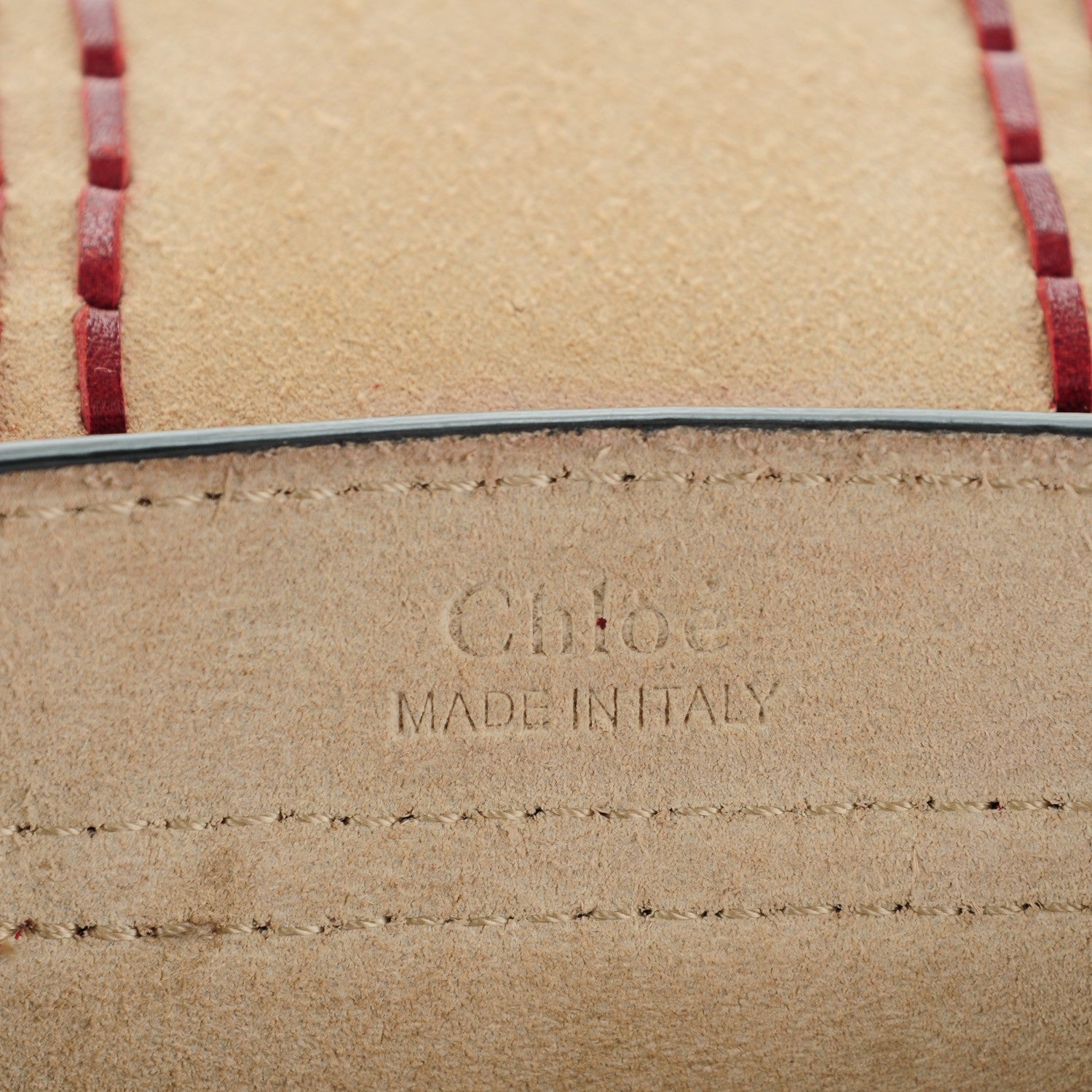 Chloe Suede Calfskin Braided Mini Hudson Shoulder Bag Sienna Red 7 of 8