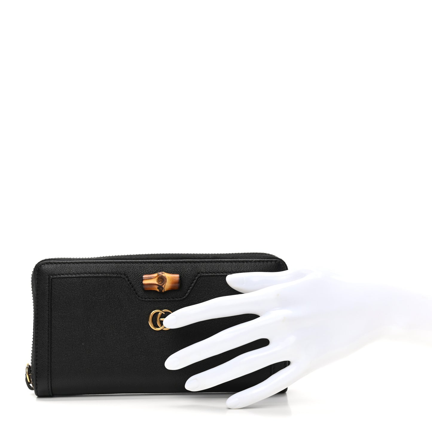 Wonka Grain Calfskin Diana Continental Wallet Black