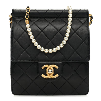 Chanel Goatskin Quilted Chic Pearls Flap Black 1 of 12