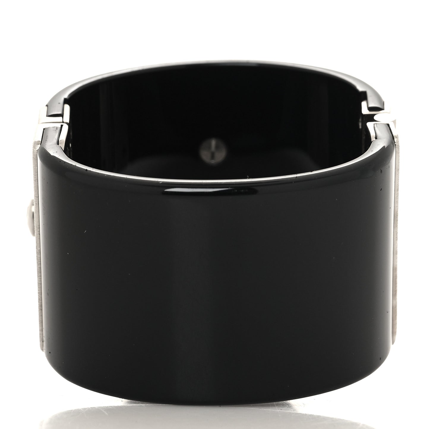 Resin Swarovski Baguette Crystal CC Shield Cuff Black