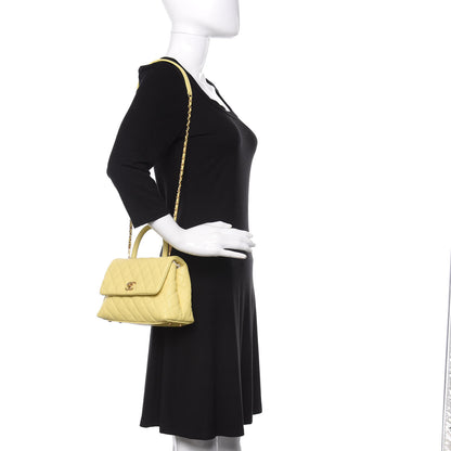 Chanel Caviar Quilted Mini Coco Handle Flap Yellow 2 of 11