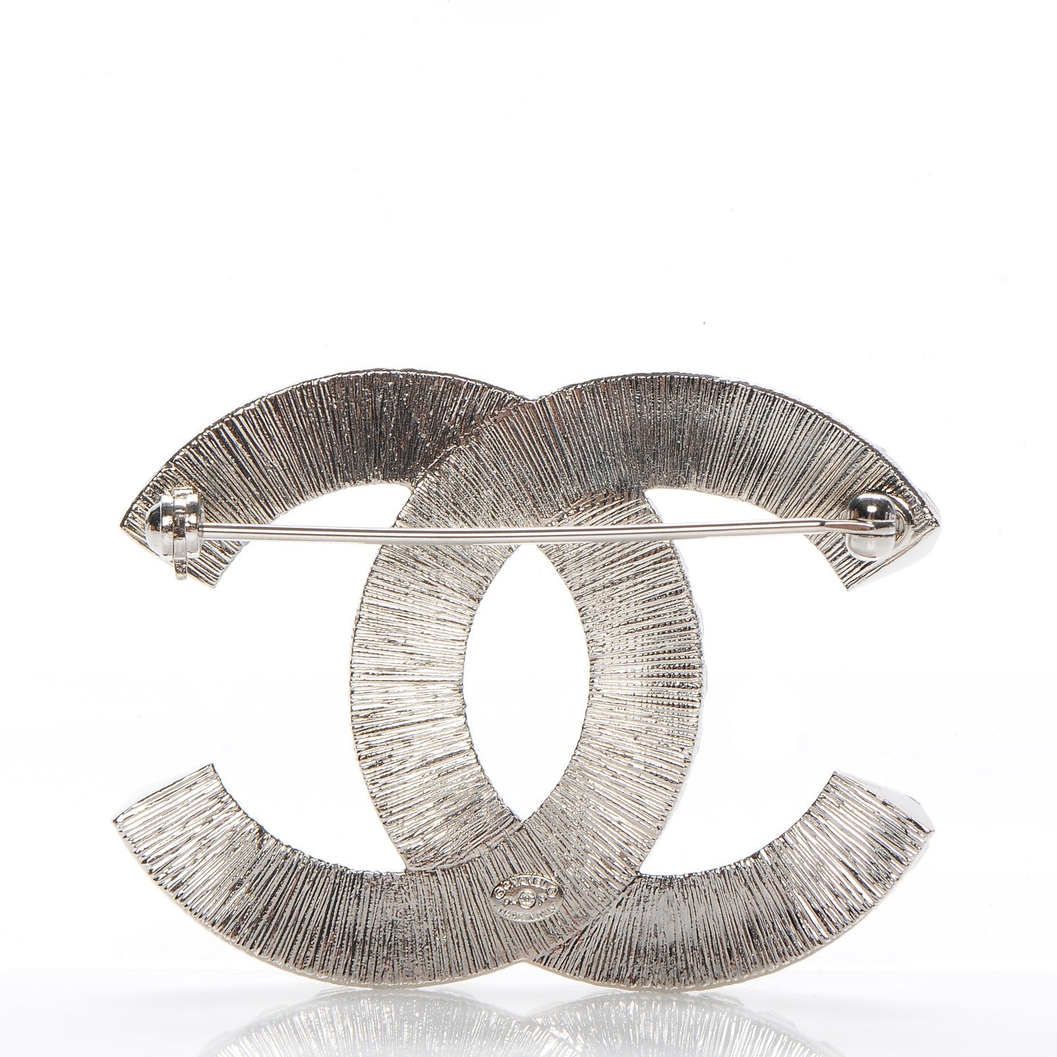 Chanel Baguette Crystal CC Brooch Silver 3 of 4