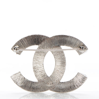 Chanel Baguette Crystal CC Brooch Silver 3 of 4