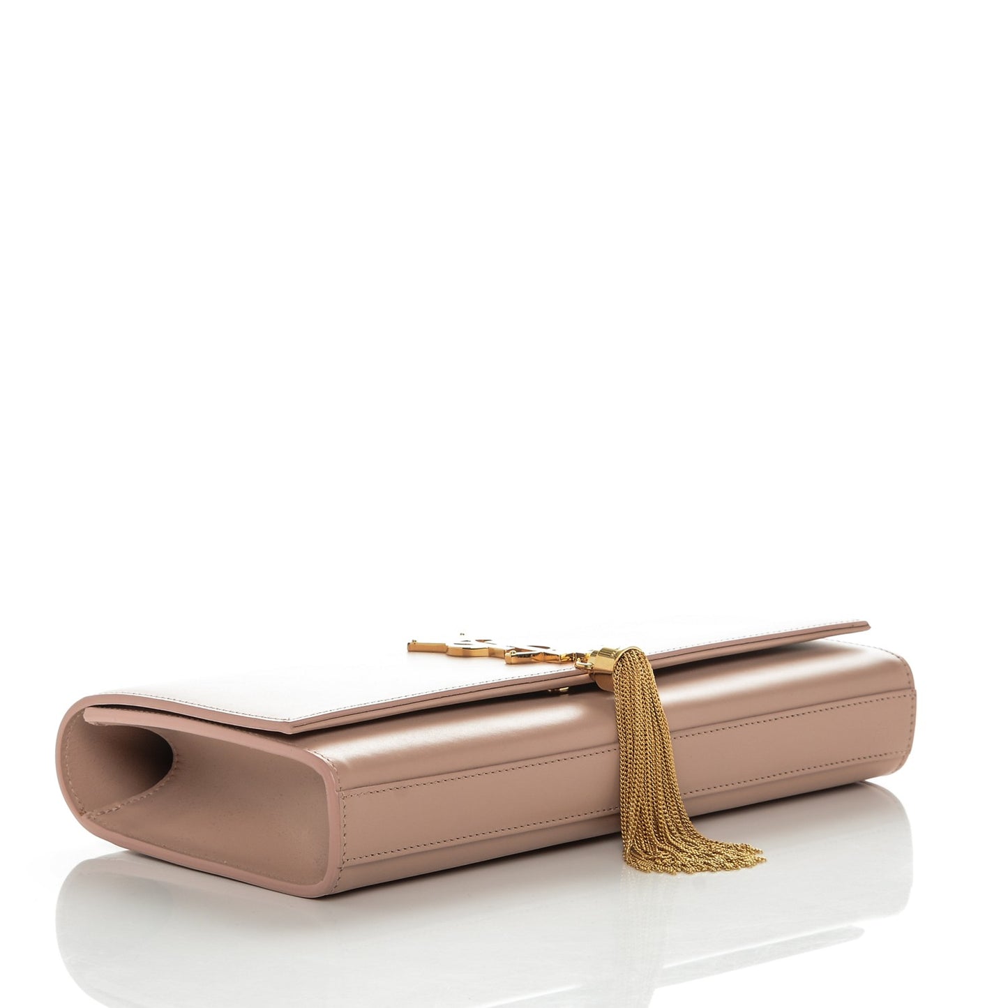 Calfskin Classic Monogram Tassel Clutch Nude