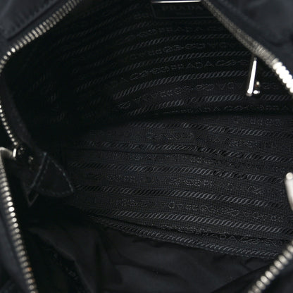 Prada Re-Nylon Nappa Triangle Quilted Padded Double Handled Zip Pocket Tote Black 5 of 8