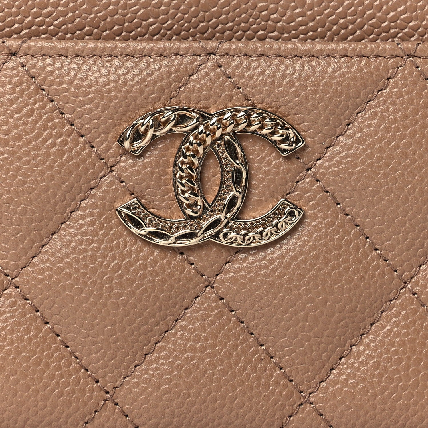 Chanel Caviar Quilted Multi Chain Card Holder Beige 9 of 10