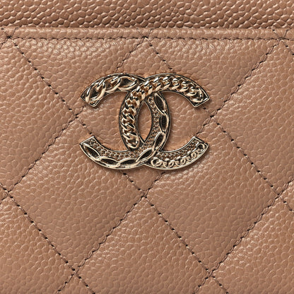 Chanel Caviar Quilted Multi Chain Card Holder Beige 9 of 10