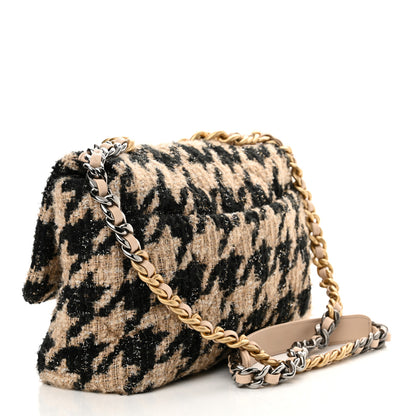 Chanel Tweed Large Chanel 19 Flap Beige Black 3 of 10