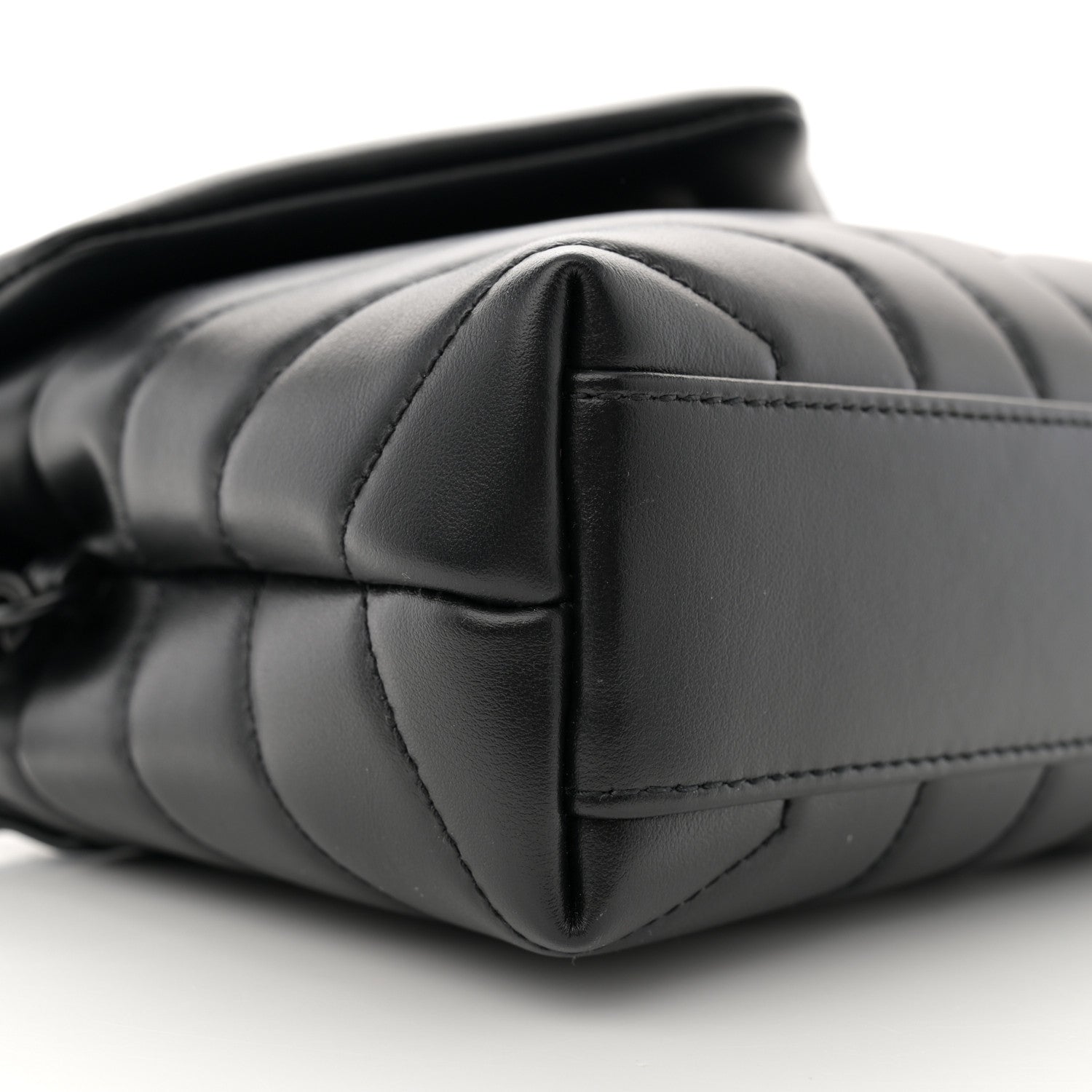 Saint Laurent Calfskin Y Quilted Monogram Monochrome Toy Loulou Crossbody Bag Black 9 of 11