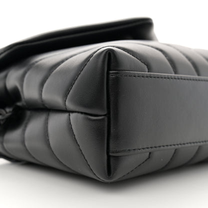 Saint Laurent Calfskin Y Quilted Monogram Monochrome Toy Loulou Crossbody Bag Black 9 of 11