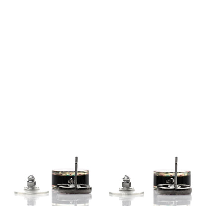Chanel Resin Crystal CC Drop Earrings Black Multicolor 3 of 5