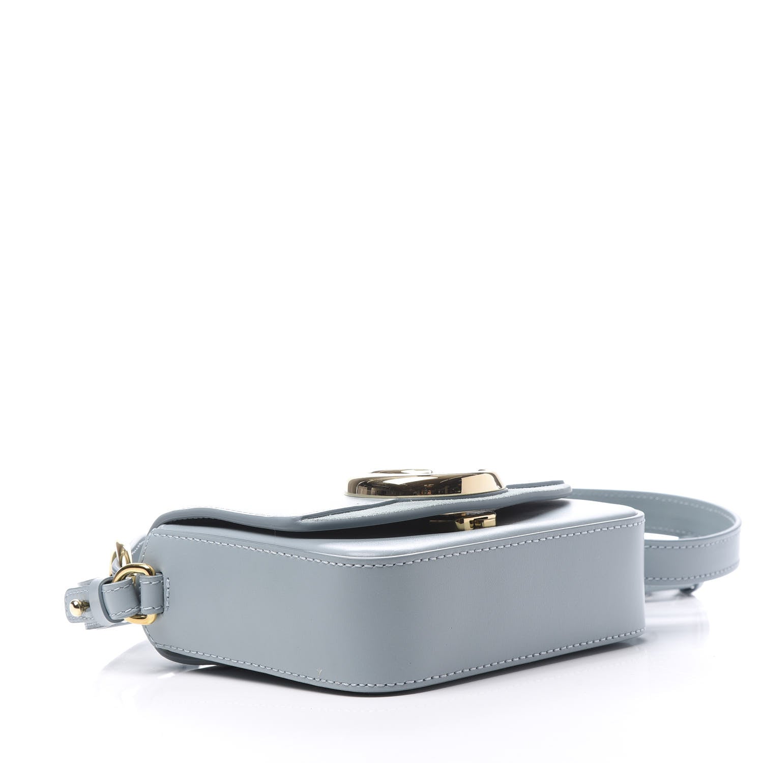 Chloe Shiny Calfskin Suede Mini C Double Carry Cloudy Blue 3 of 9