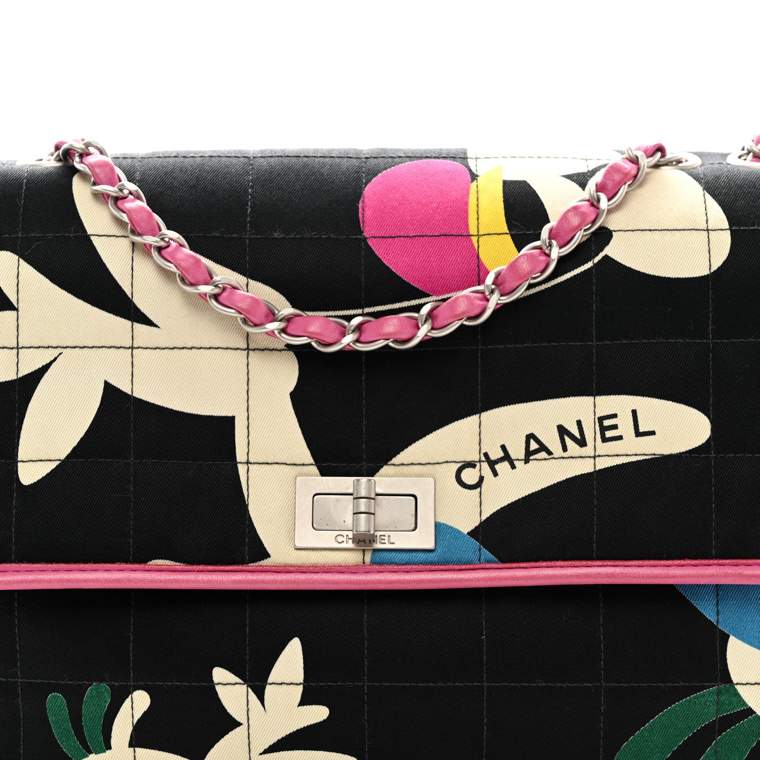 Chanel Canvas Chocolate Bar Quilted Flap Multicolor 8 of 10