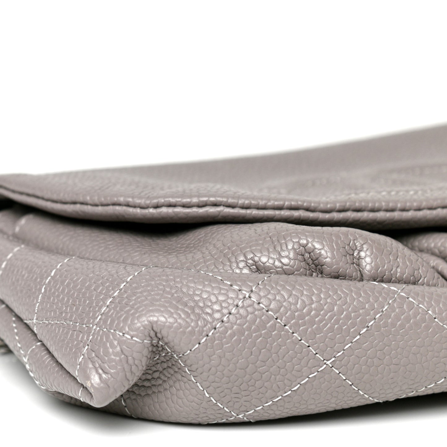 Caviar Half Moon Wallet On Chain WOC Light Grey