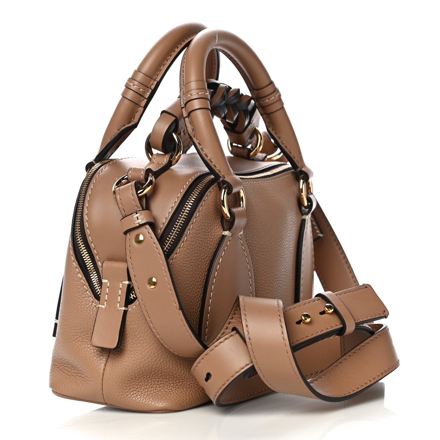 Calfskin Small Daria Cement Brown