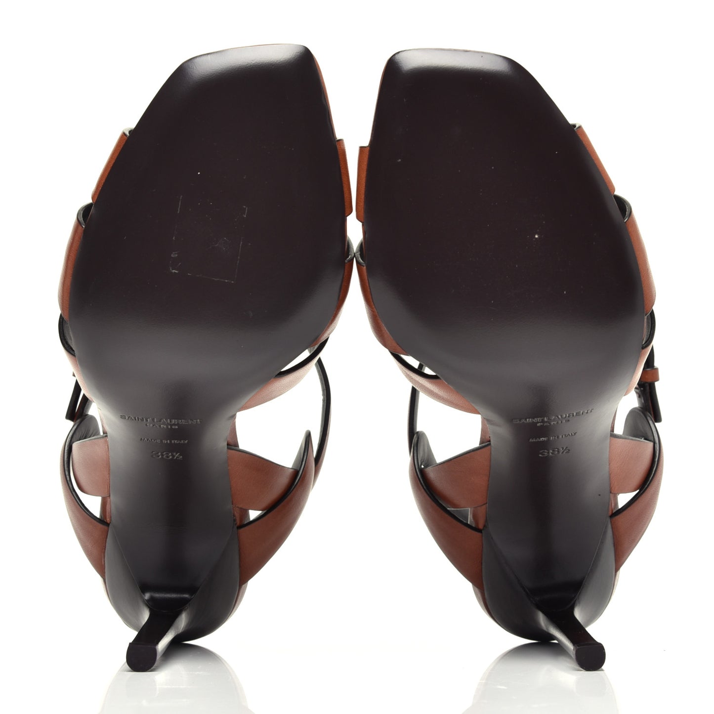 Calfskin Tribute 105 Sandals 38.5 New Papaya