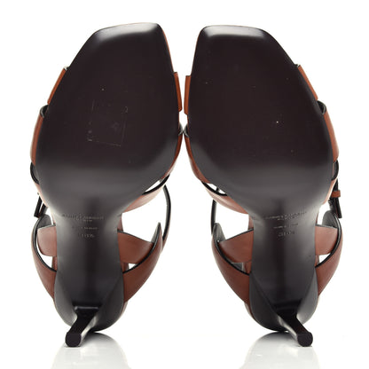 Saint Laurent Calfskin Tribute 105 Sandals 38.5 New Papaya 6 of 9
