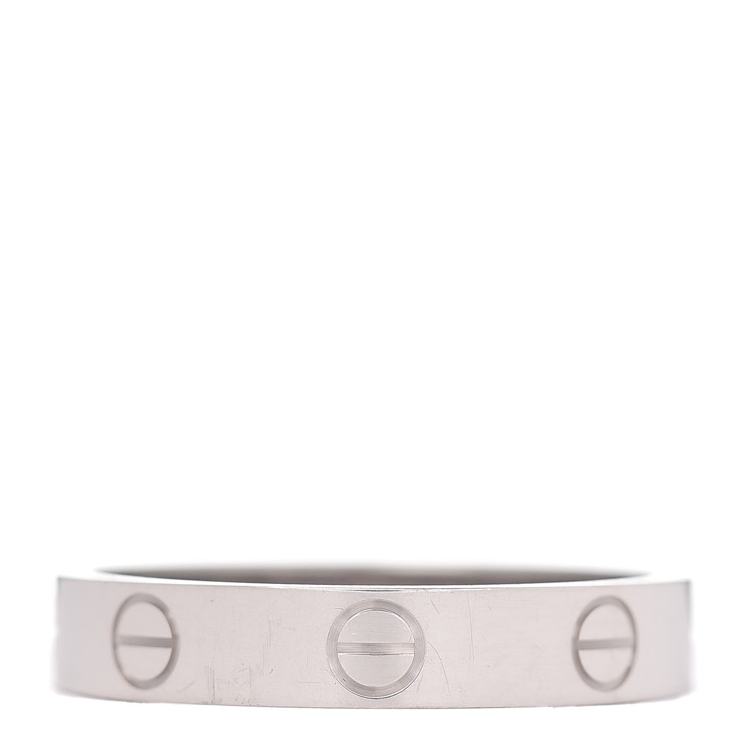 Cartier 18K White Gold 3.5mm LOVE Wedding Band Ring 54 6.75 3 of 4