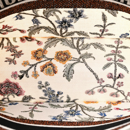 Christian Dior Raffia Embroidered Petites Fleurs Medium Book Tote White Multicolor 5 of 13