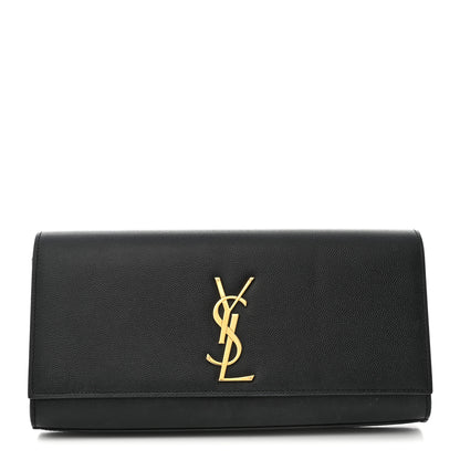 Saint Laurent Grain De Poudre Monogram Cassandre Clutch Black 1 of 10