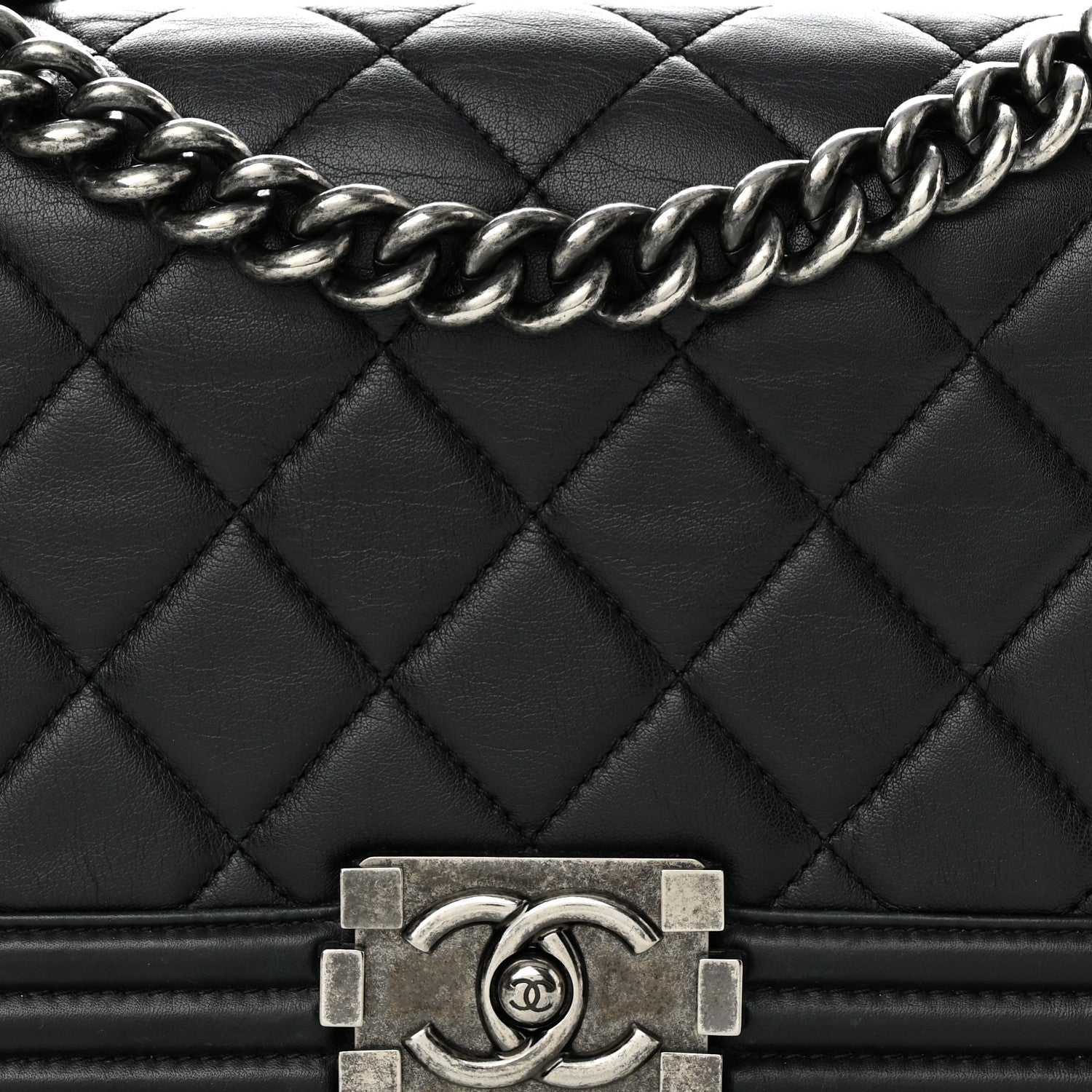 Chanel Calfskin Quilted Medium Boy Flap Black 7 of 10