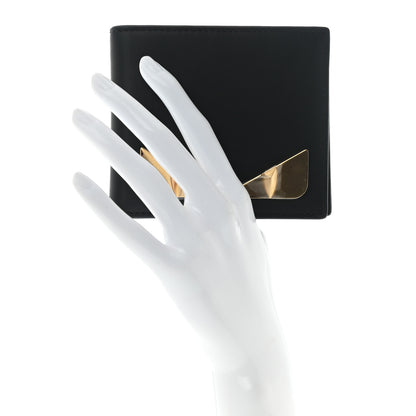 Fendi Vitello Century Metal Monster Eyes Bi-Fold Wallet Black 2 of 9