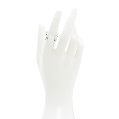 Hermes Sterling Silver Diamond Moonstone Medor Ring 52 6 2 of 5