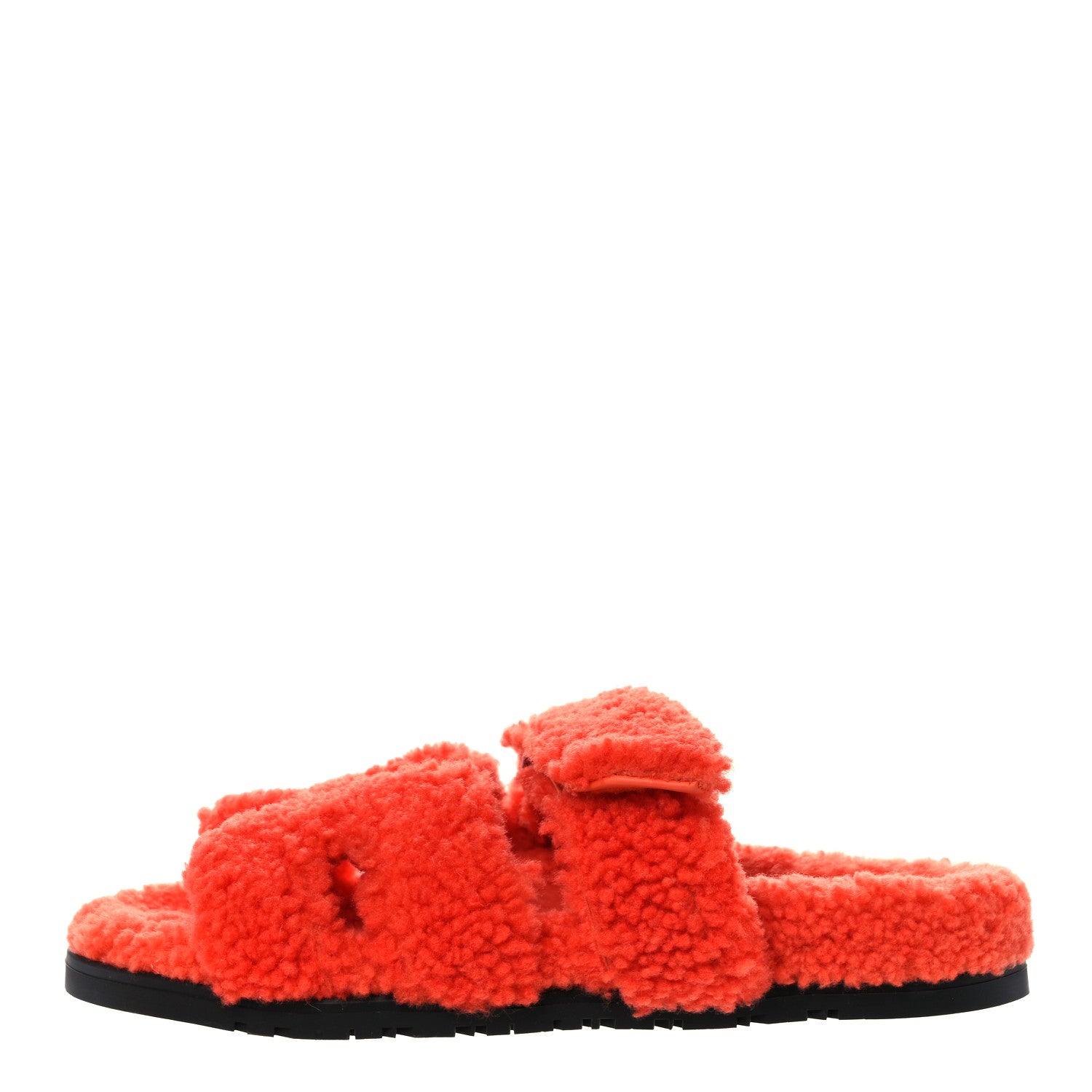 Hermes Woolskin Womens Chypre Sandals 38.5 Orange 1 of 8