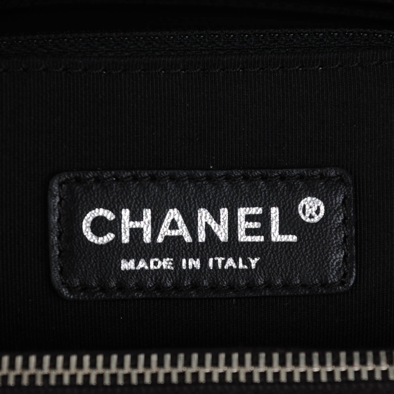 Chanel Metallic Calfskin Quilted Mademoiselle Tote Silver Black 6 of 7