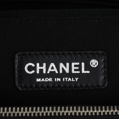 Chanel Metallic Calfskin Quilted Mademoiselle Tote Silver Black 6 of 7