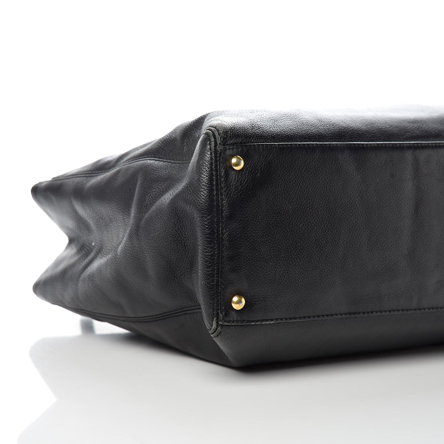 Calfskin Cerf Executive Shopper Tote Black