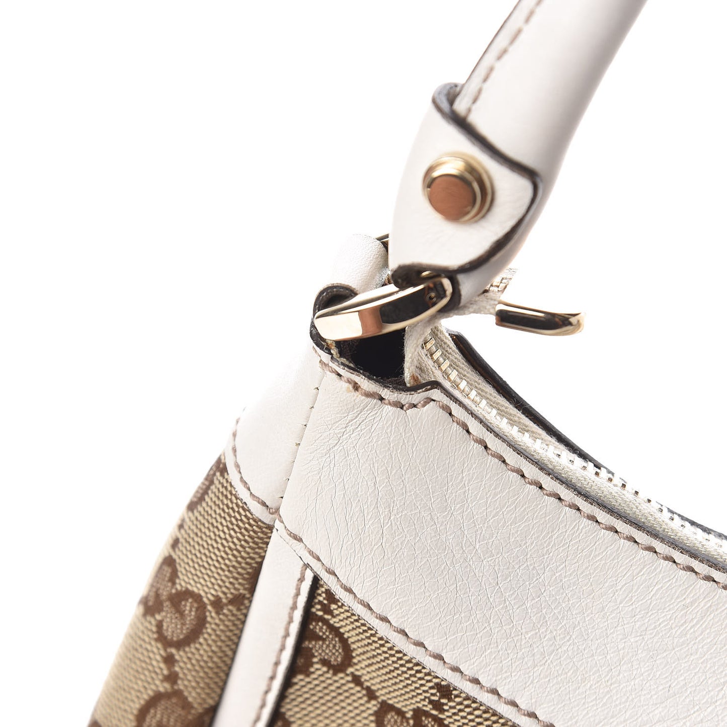 Monogram Medium D Gold Ring Hobo White