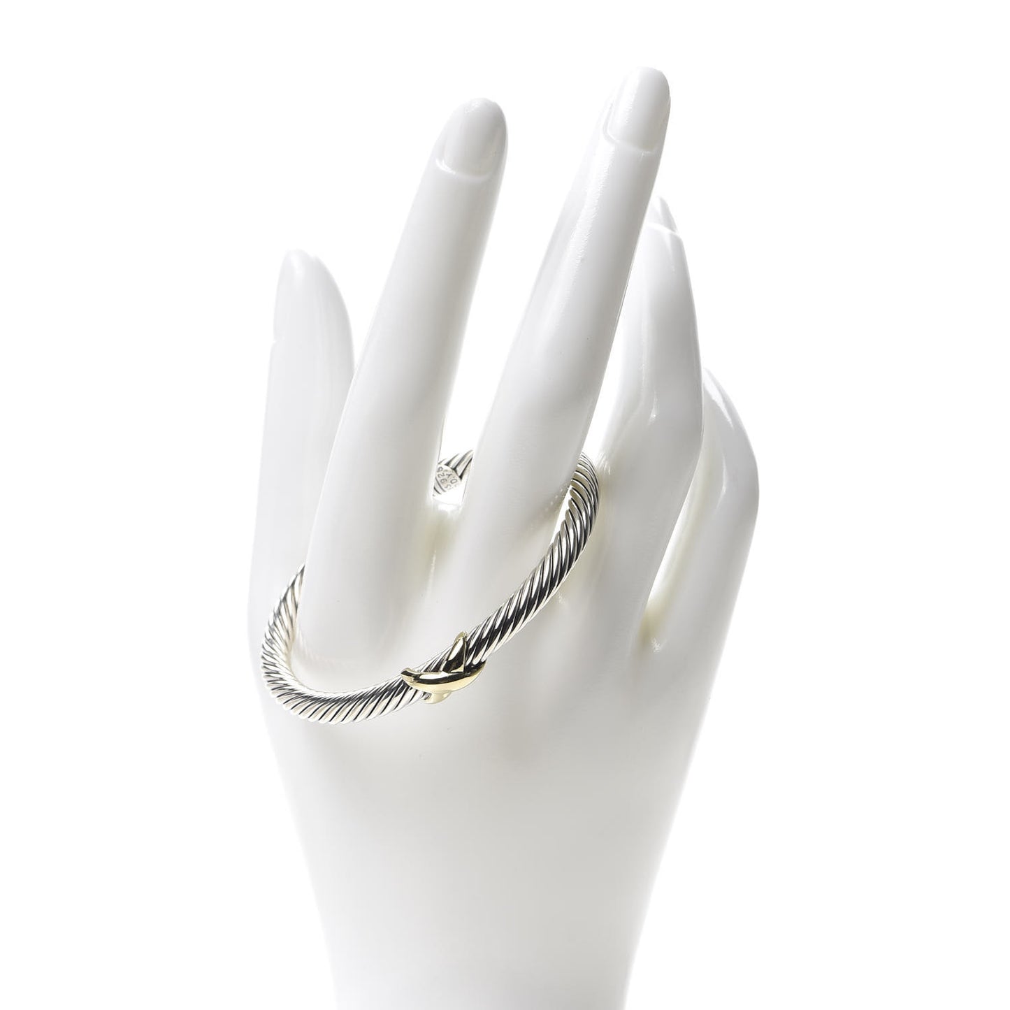 Sterling Silver 14K Yellow Gold 5mm X Station Cable Bracelet