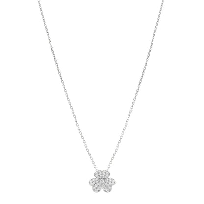 Van Cleef & Arpels 18K White Gold Diamond Small Frivole Pendant Necklace 1 of 6