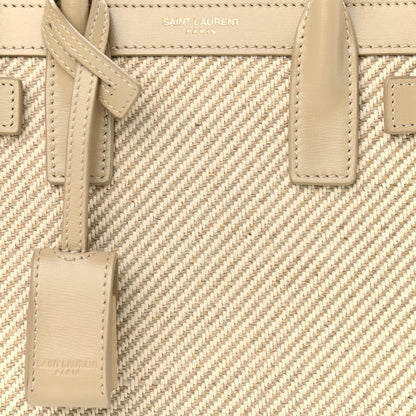 Saint Laurent Smooth Calfskin Canvas Nano Sac de Jour Beige 8 of 11