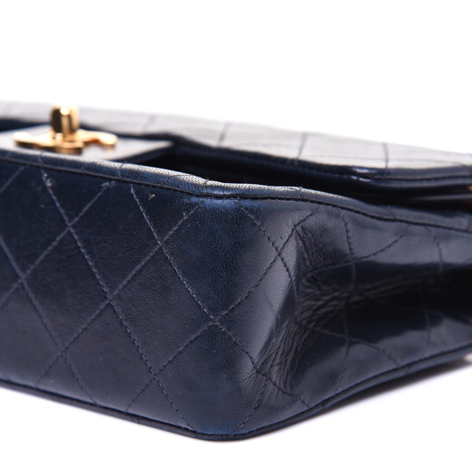 Chanel Lambskin Quilted Small Double Flap Navy 7 of 13