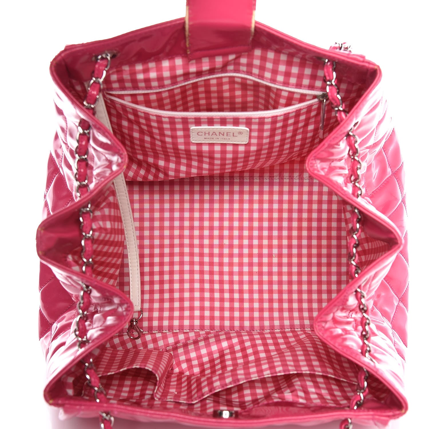Chanel Vinyl Lipstick Ligne Accordion Tote Pink 5 of 18