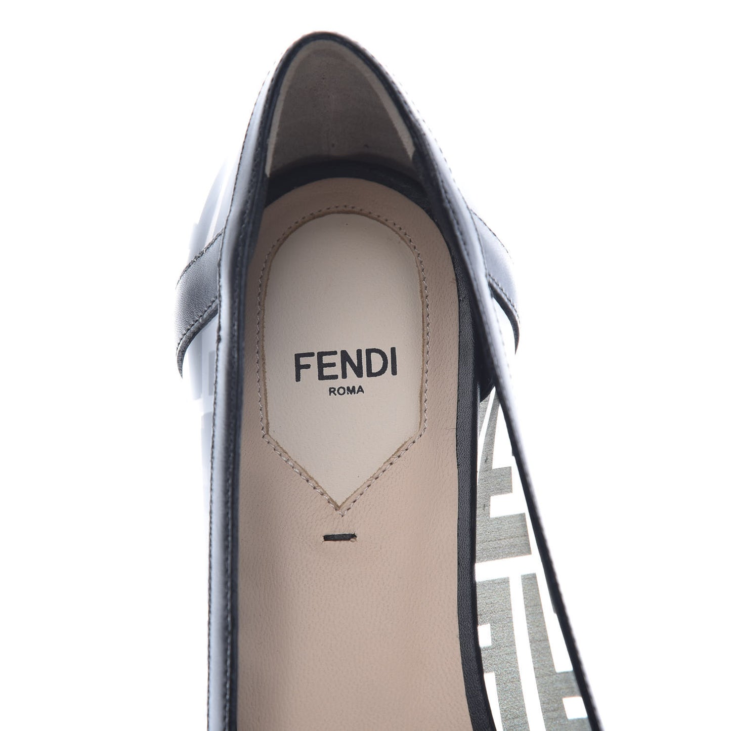 PVC Calfskin FF Colibri Ballerina Flats 40 Black