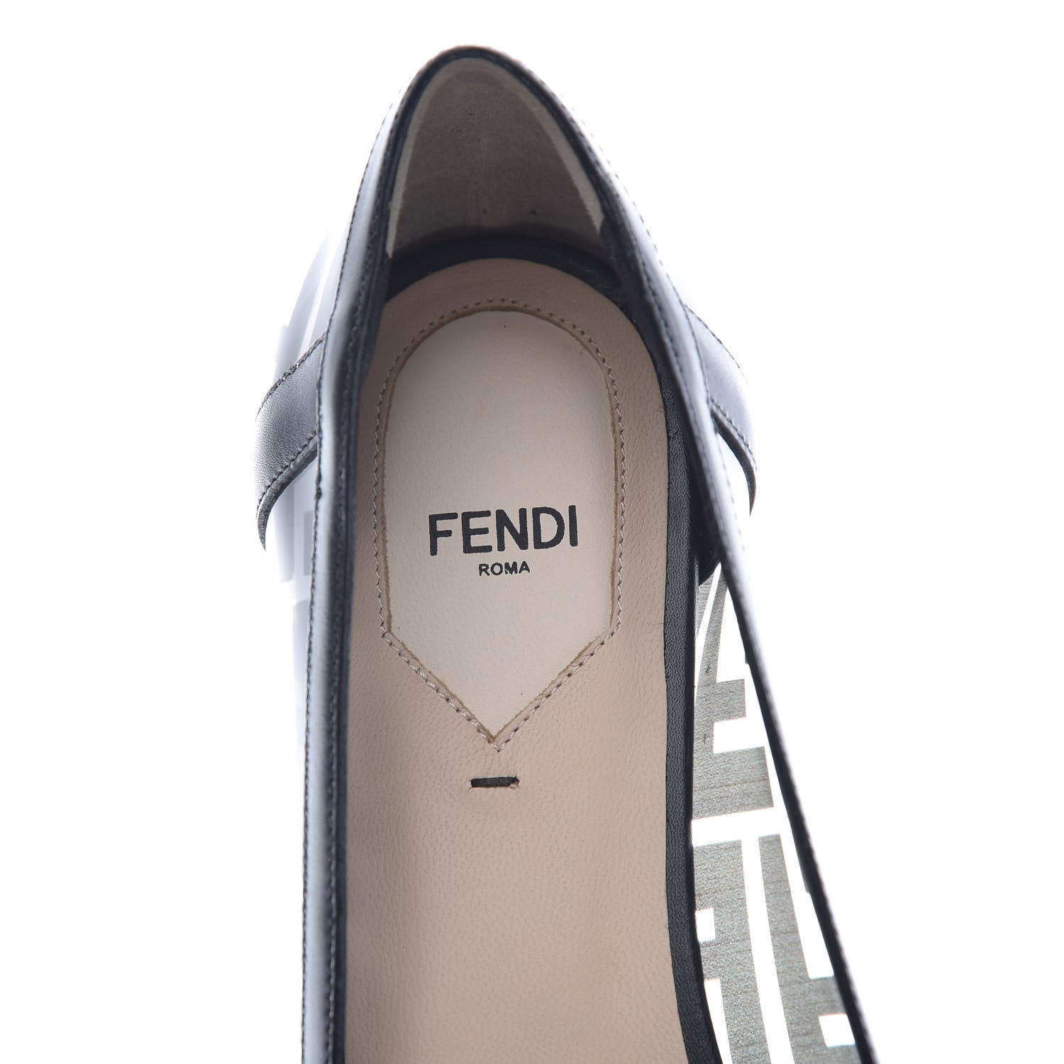 Fendi PVC Calfskin FF Colibri Ballerina Flats 40 Black 6 of 8
