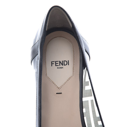 Fendi PVC Calfskin FF Colibri Ballerina Flats 40 Black 6 of 8