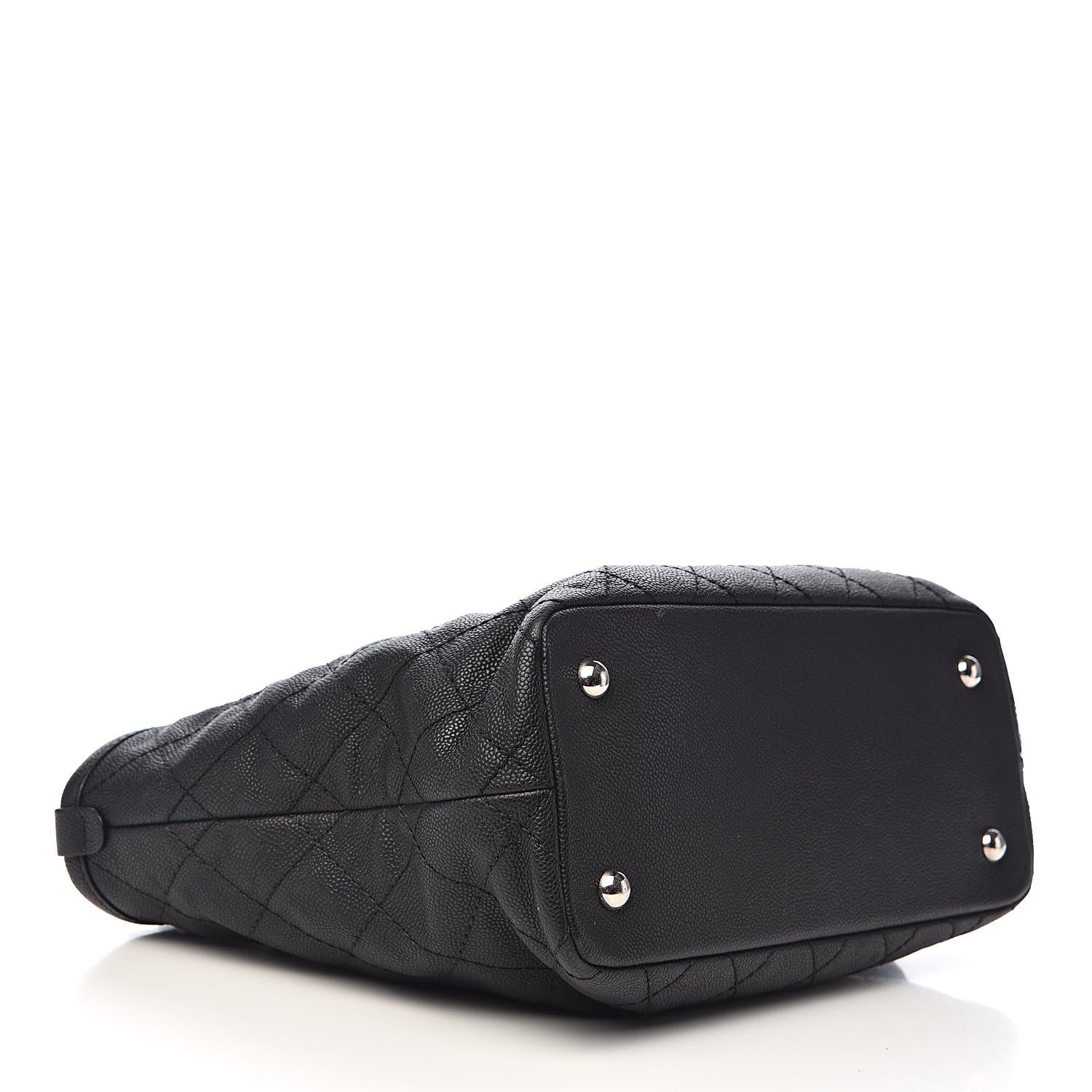 Chanel Grained Calfskin Quilted Small Daily Shopping Tote Black 5 of 12
